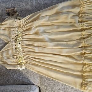 Lapis Cream Mini Dress with Floral Detail